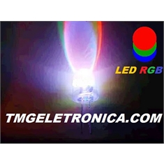 LED 5MM RGB - Alto Brilho TRICOLOR ,Led Cristal Transparente,Led Alto Brilho 5mm,Light Emitting Diodes Lamp Colors - 2 TERMINAIS - LED ALTO BRILHO Ø 5MM - LED TRICOLOR C/ 2PINOS